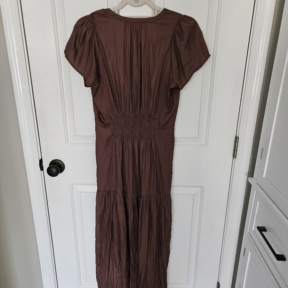 NEW** Grade&Gather Petite Brown Silky Midi Dress...size M - Picture 5 of 6